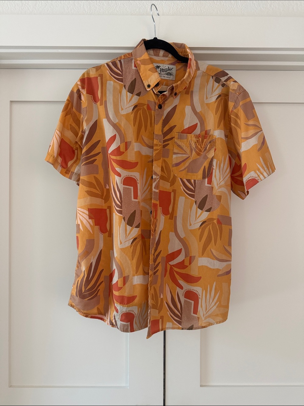 Howler Brothers Mustard Multi Short-Sleeve Button-Up Shirt